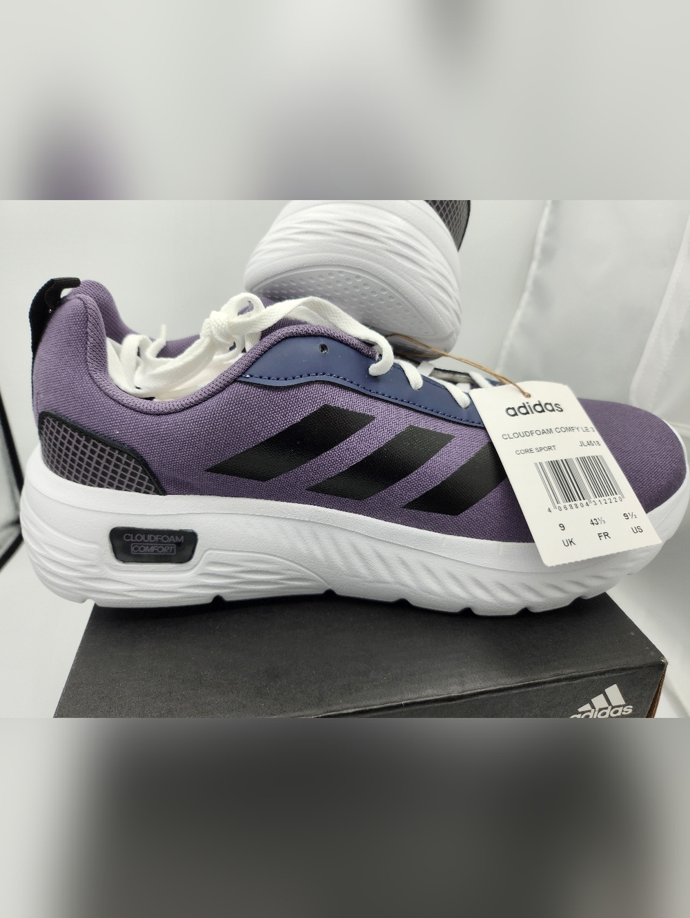 Adidas Cloudfoam Comfy LE3 Purple Canvas 9.5M/11W NWT